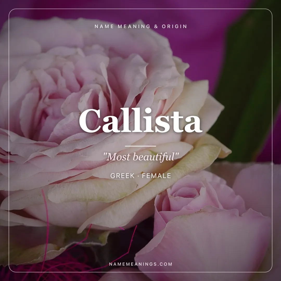 Callista name meaning "Most beautiful" - Greek female name share card | NameMeanings