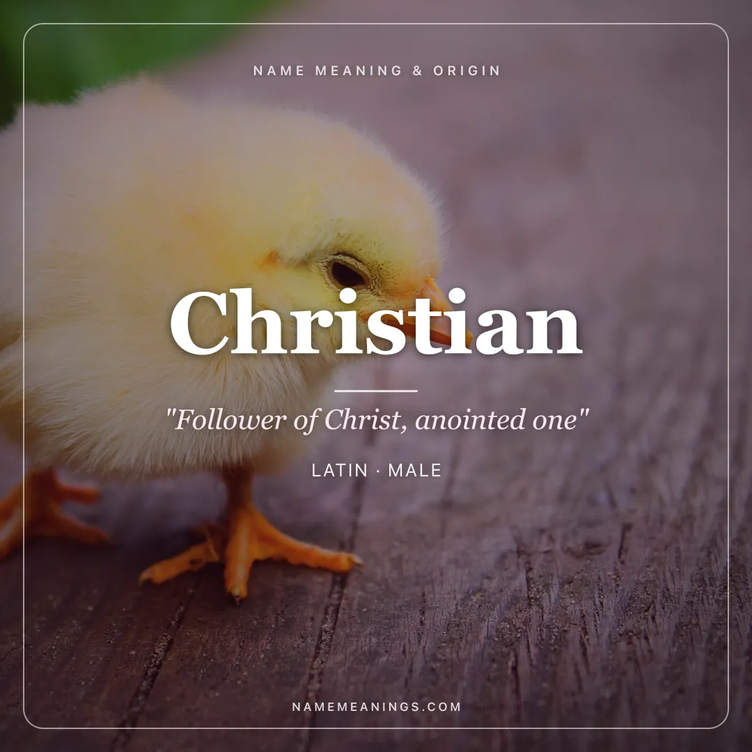 Christian name meaning "Follower of Christ, anointed one" - Latin, Greek male name share card | NameMeanings