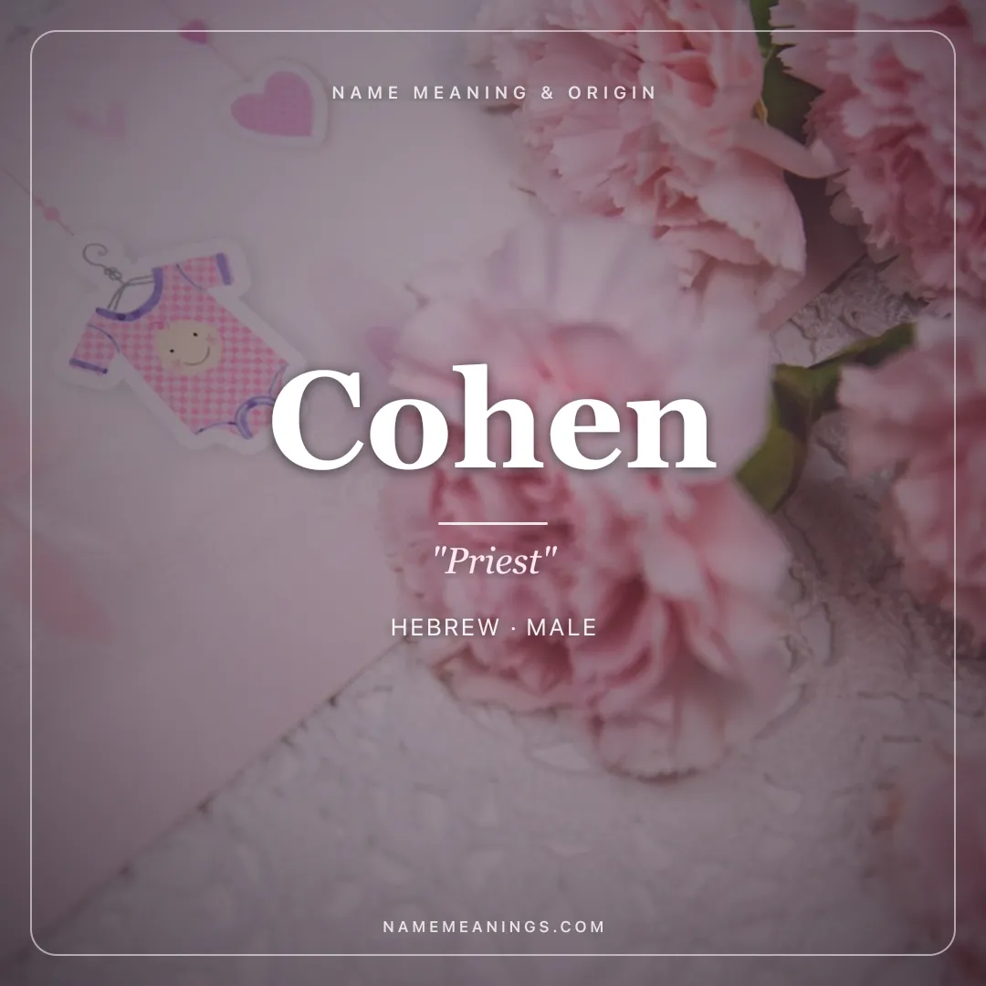 Cohen name meaning "Priest" - Hebrew male name share card | NameMeanings