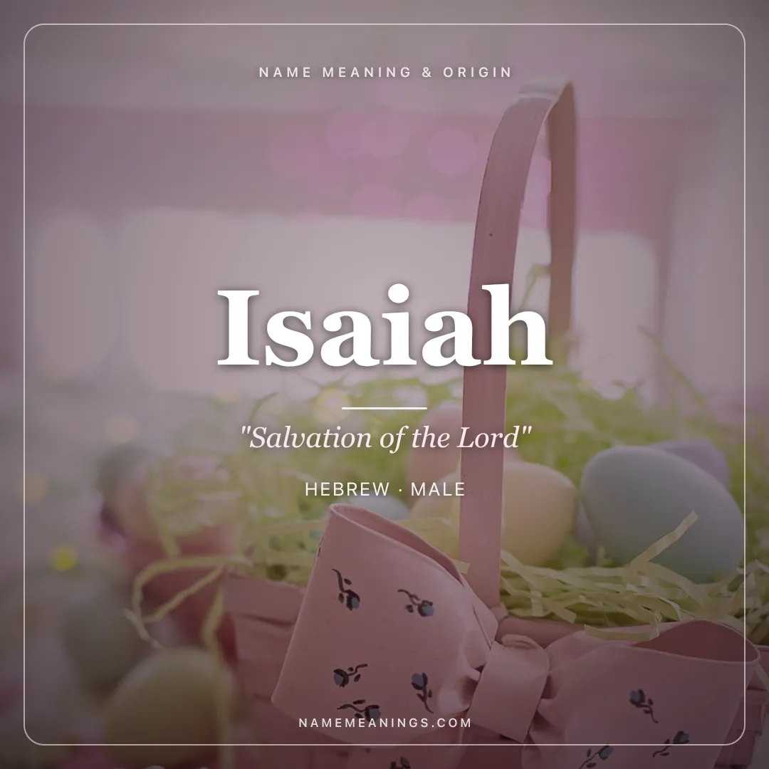 Isaiah name meaning "Salvation of the Lord" - Hebrew male name share card | NameMeanings