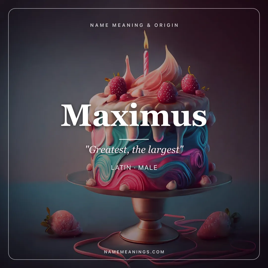 Maximus name meaning "Greatest, the largest" - Latin male name share card | NameMeanings