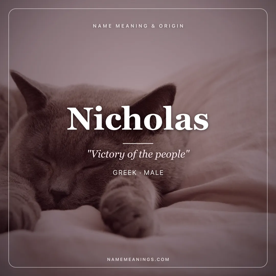 Nicholas name meaning "Victory of the people" - Greek male name share card | NameMeanings