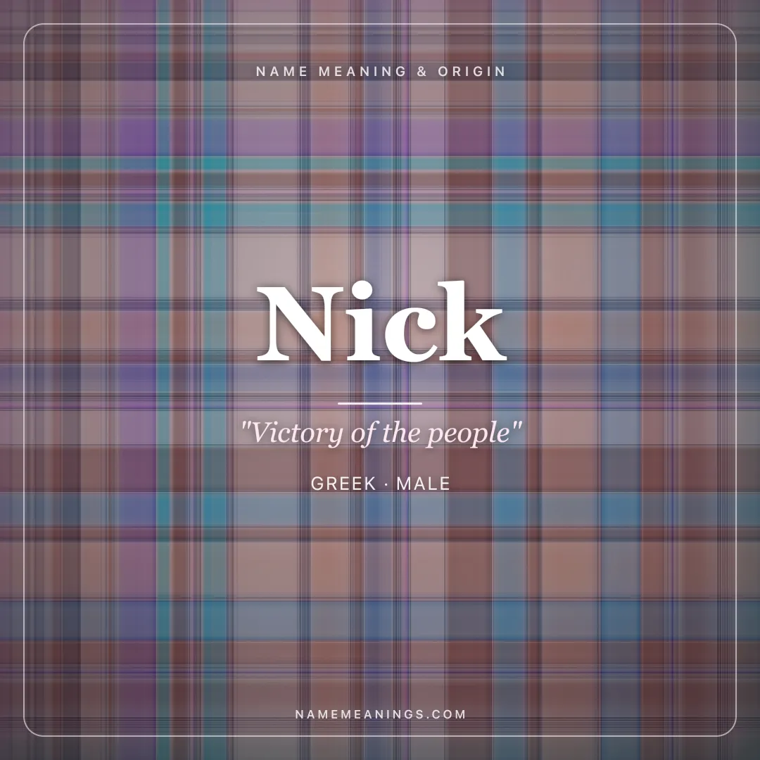 Nick name meaning "Victory of the people" - Greek male name share card | NameMeanings