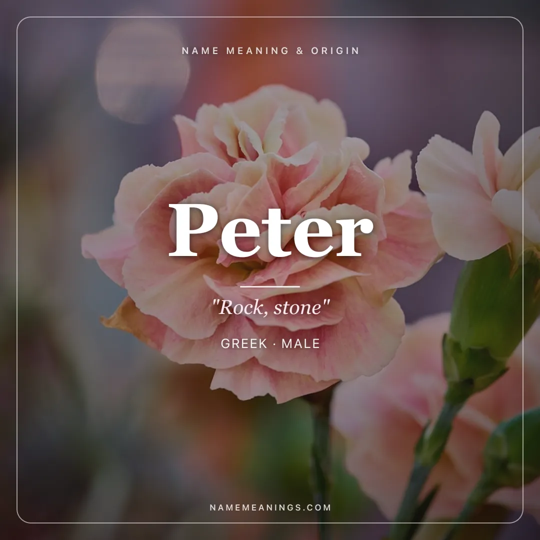 Peter name meaning "Rock, stone" - Greek male name share card | NameMeanings