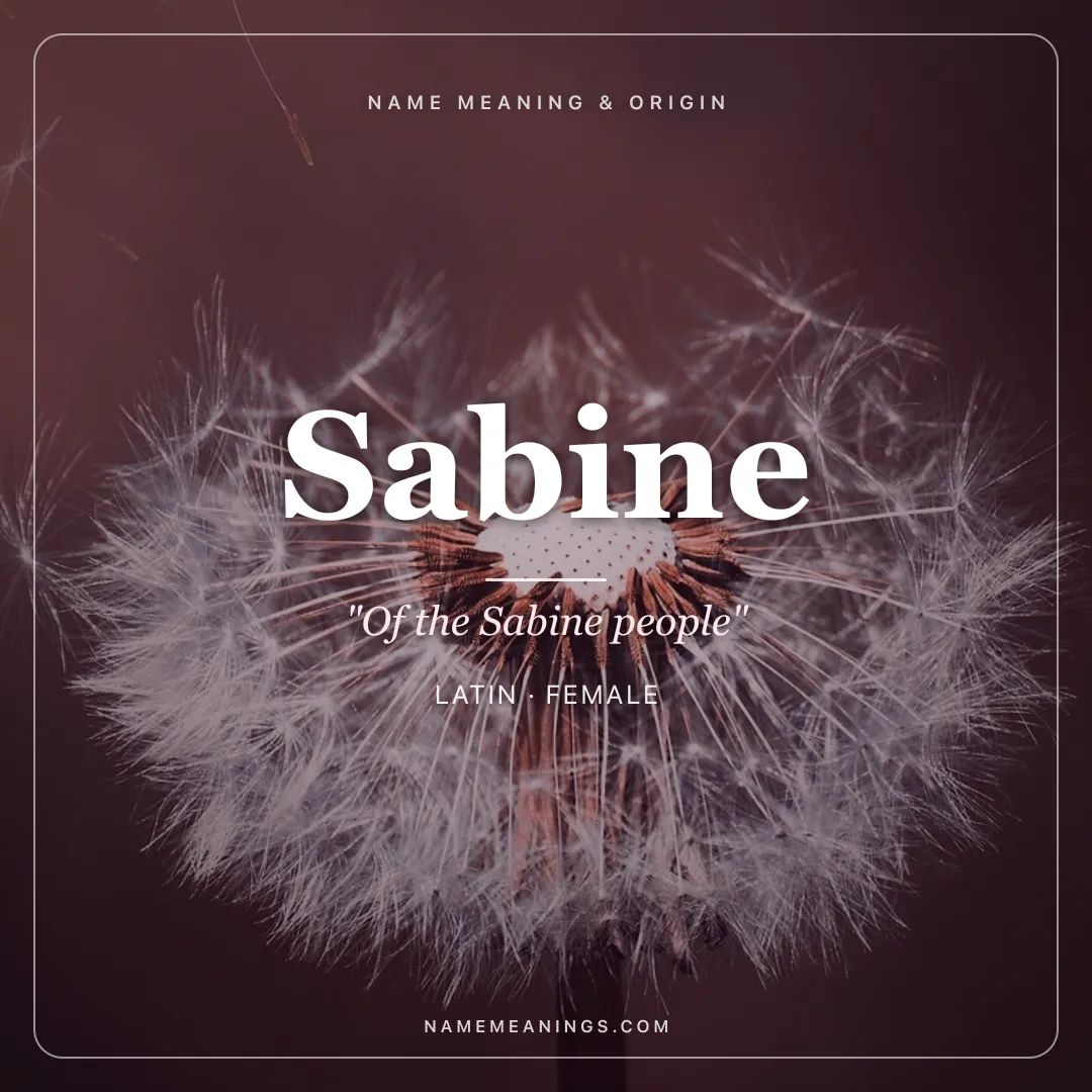 Sabine name meaning "Of the Sabine people" - Latin, French female name share card | NameMeanings