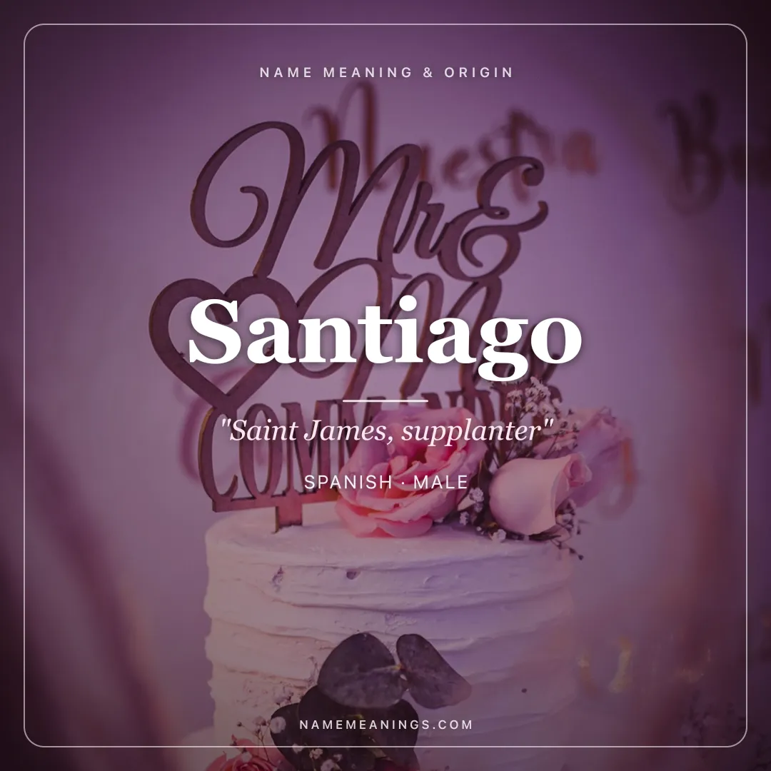 Santiago name meaning "Saint James, supplanter" - Spanish, Hebrew male name share card | NameMeanings