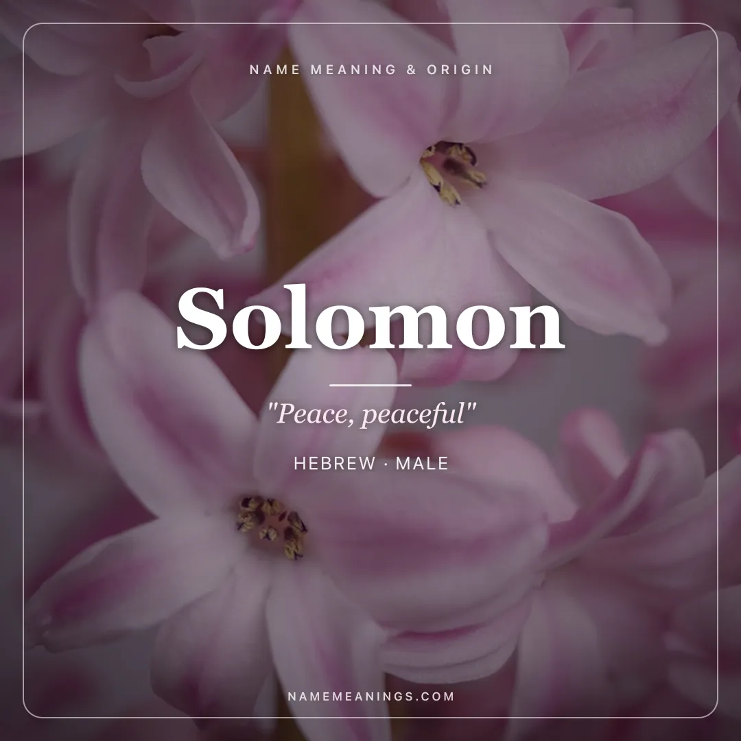 Solomon name meaning "Peace, peaceful" - Hebrew male name share card | NameMeanings