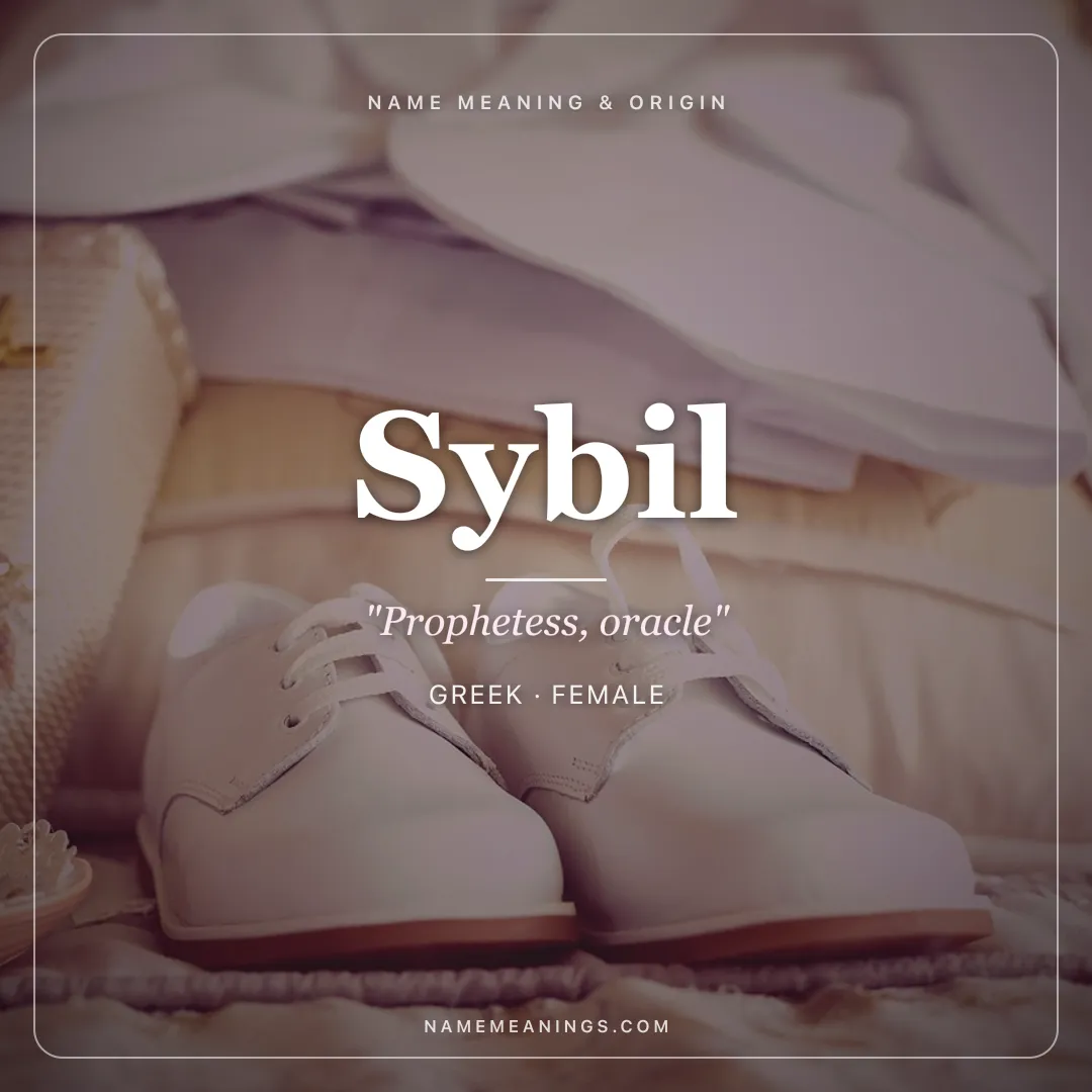 Sybil name meaning "Prophetess, oracle" - Greek female name share card | NameMeanings