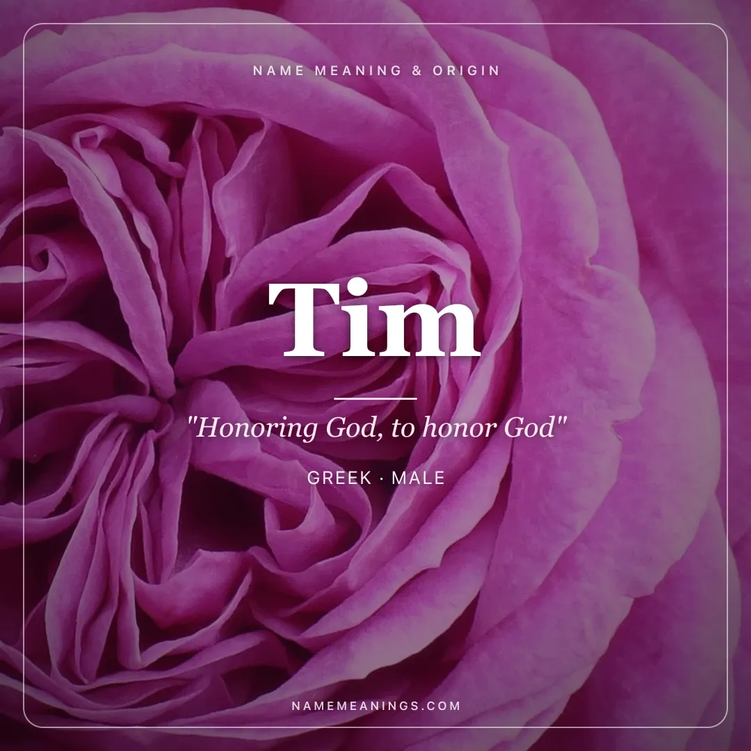Tim name meaning "Honoring God, to honor God" - Greek male name share card | NameMeanings