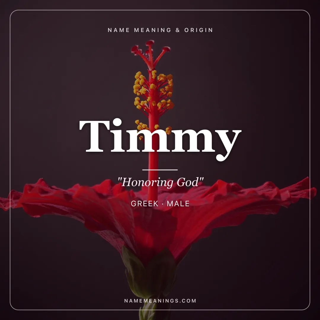 Timmy name meaning "Honoring God" - Greek male name share card | NameMeanings
