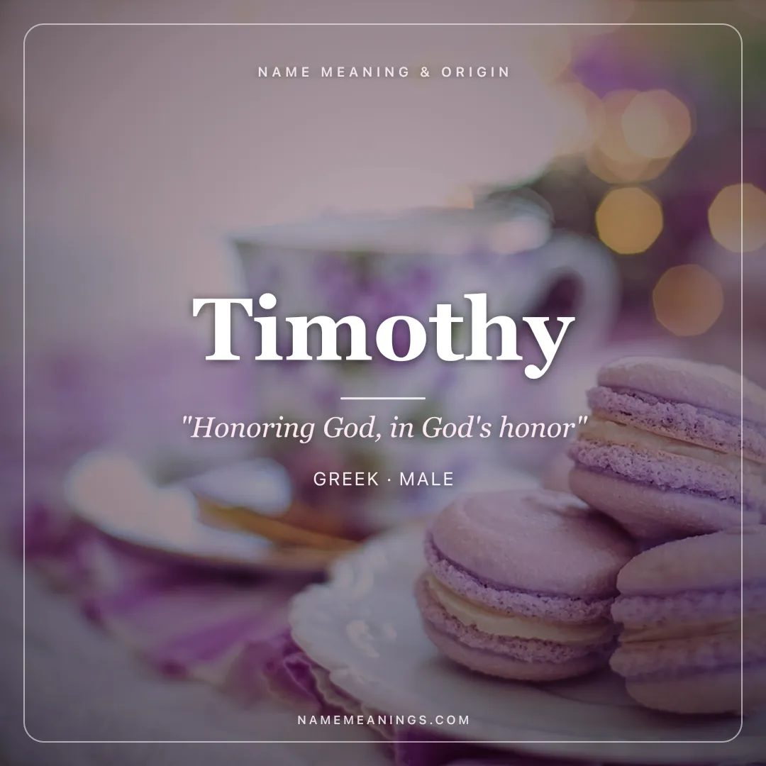 Timothy name meaning "Honoring God, in God's honor" - Greek male name share card | NameMeanings