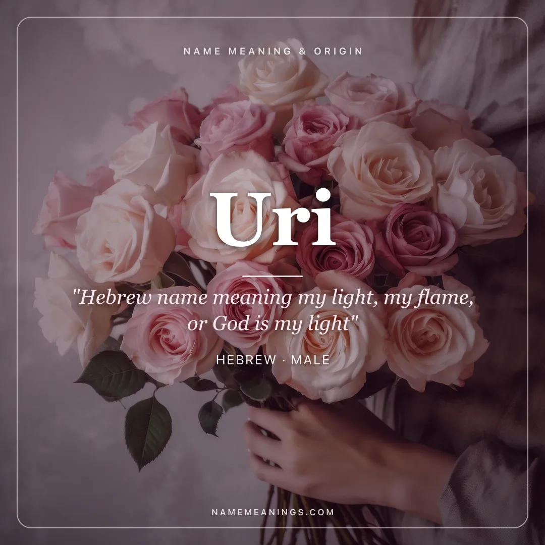 Uri name meaning "Hebrew name meaning my light, my flame, or God is my light" - Hebrew male name share card | NameMeanings